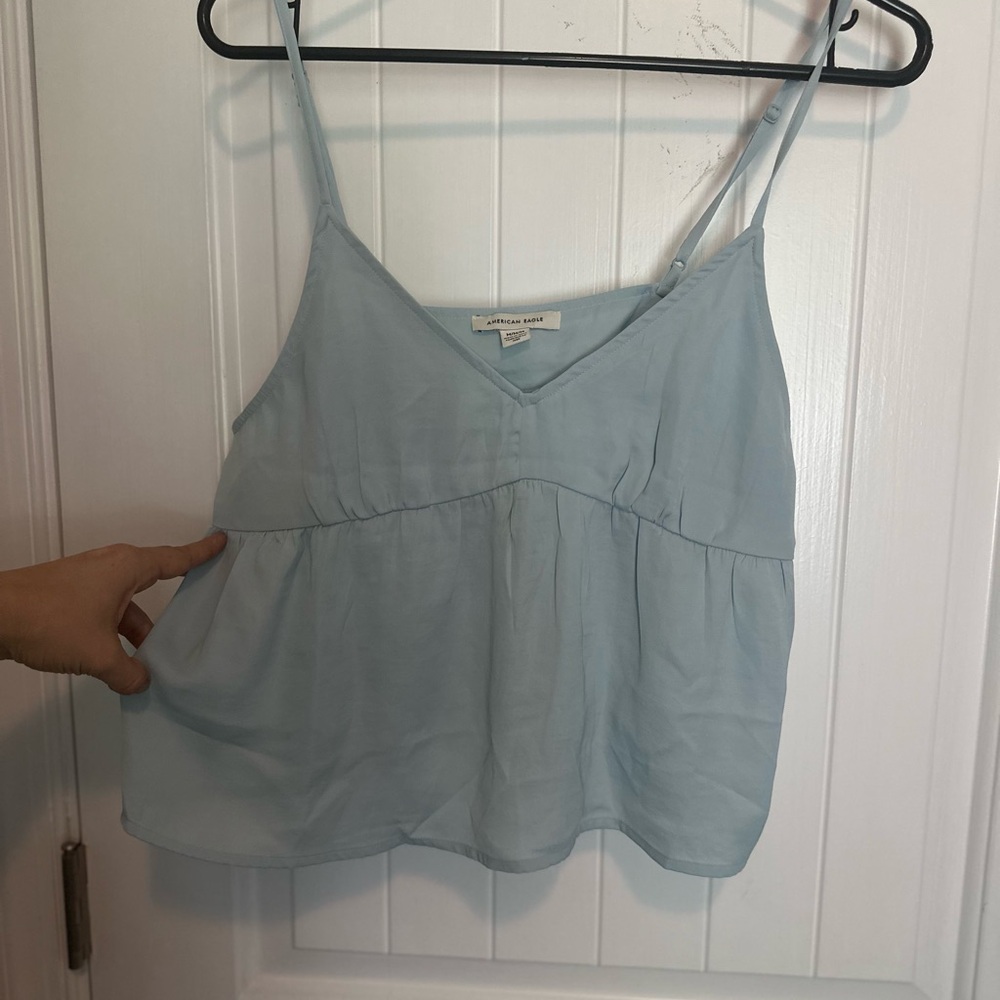 American Eagle Outfitters Blue Sleeveless Tiered Camisole, size M